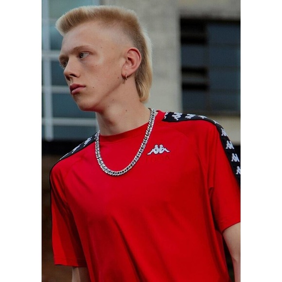 NWT Gosha Rubchinskiy Kappa Men's RED Logo Crewneck T-Shirt SS17 Size Medium - Picture 4 of 4